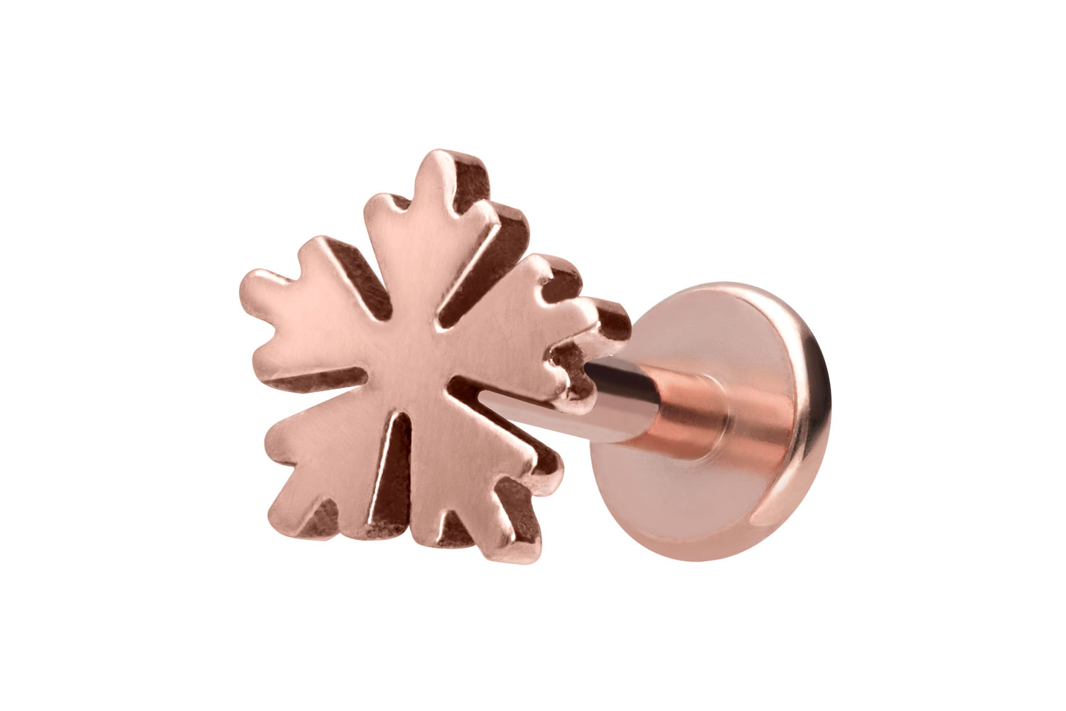 Titan Labret Piercing mit Innengewinde SCHNEEFLOCKE